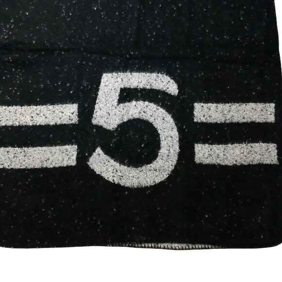 CHANEL No. 5 Vintage Black & Gray Reversible Blanket Wrap Shawl w/ CC Logo - Picture 4 of 13